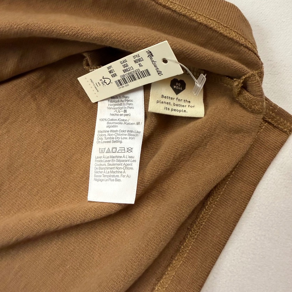 Madewell Knit Easy Camp Shirt Mens XL Walnut Brown Organic Cotton ND903 NWT - Picture 3 of 8